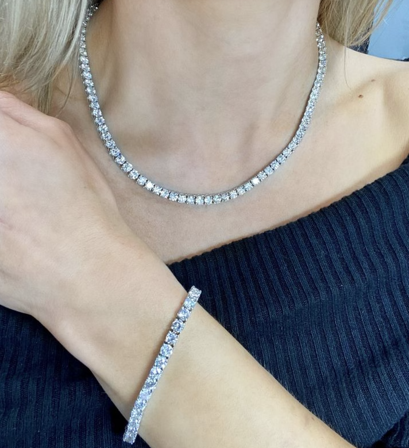 15.00ct Lab Grown Diamond necklace and 15.00ctw  Lab Grown Diamond Bracelet